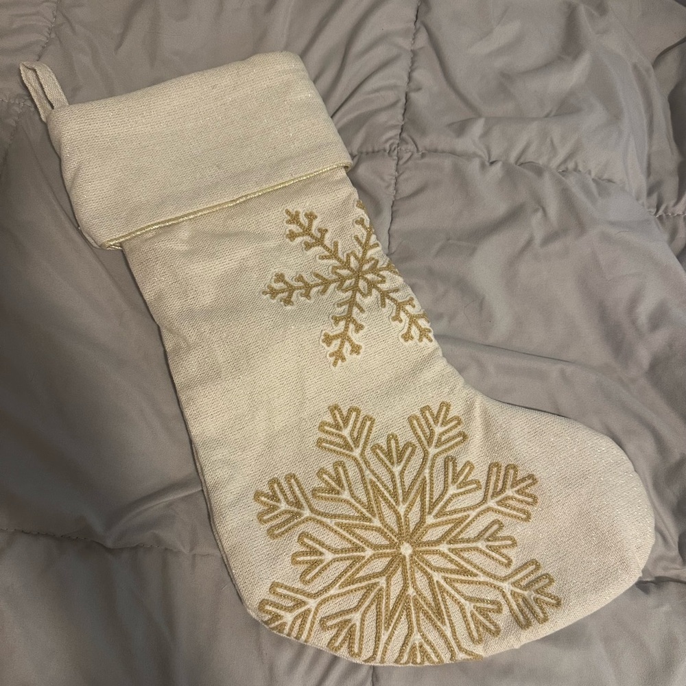 ✨ Champagne Snowflake Christmas Stocking — Luxe Holiday Vibes ✨